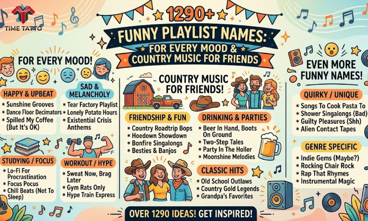 1290 Funny Playlist Names: For Every Mood And Country Music For Friends