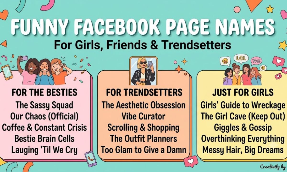 1580+ Best Funny Facebook Page Names for Girls, Friends & Trendsetters
