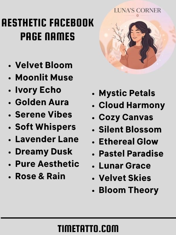 Aesthetic Facebook Page Names