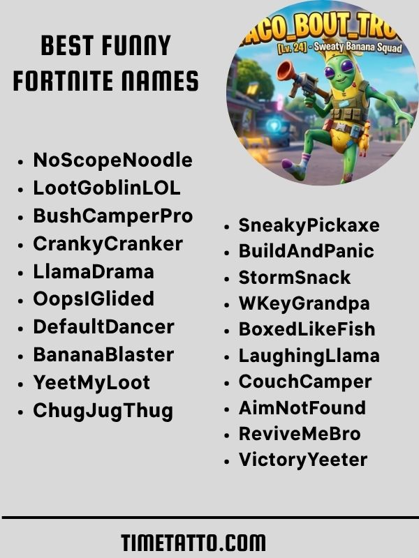 Best Funny Fortnite Names