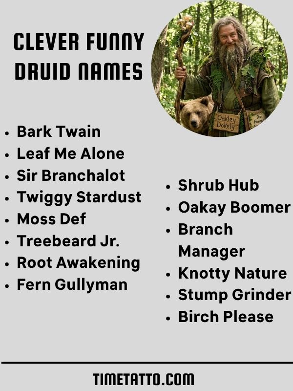 Clever Funny Druid Names