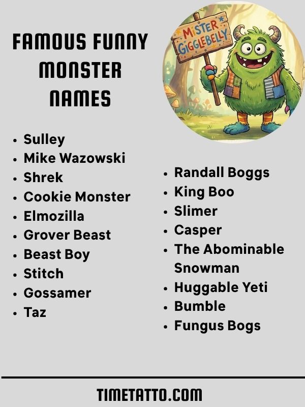 Famous Funny Monster Names