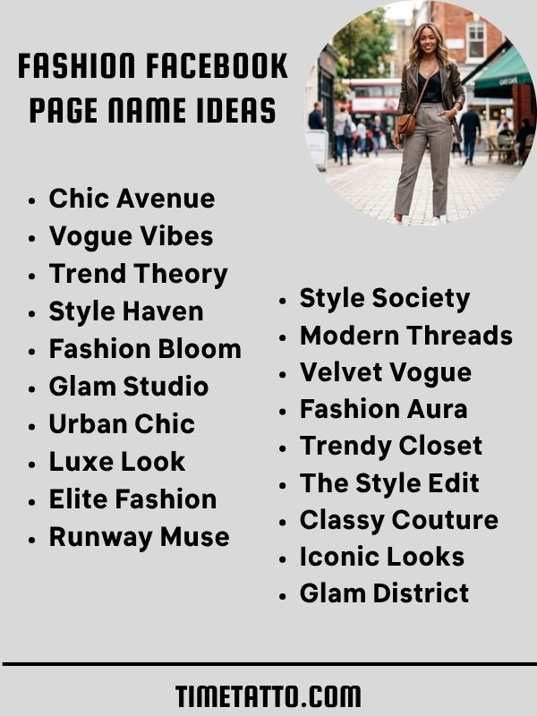 Fashion Facebook Page Name Ideas