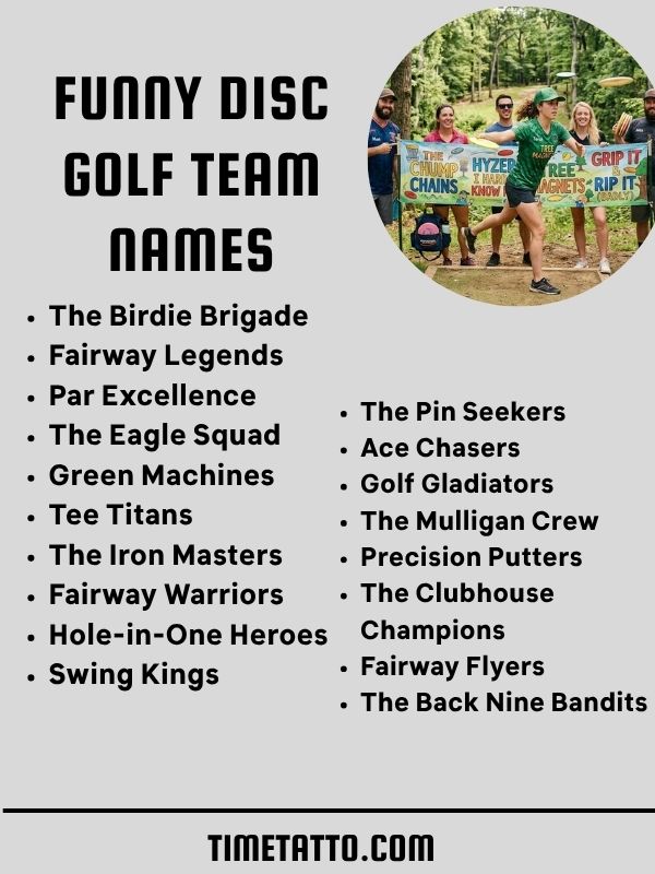 Funny Disc Golf Team Names