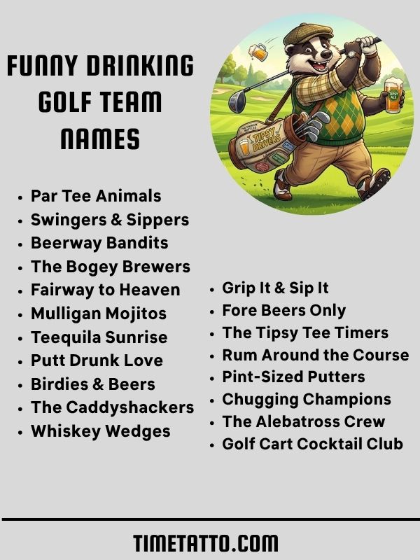 Funny Drinking Golf Team Names