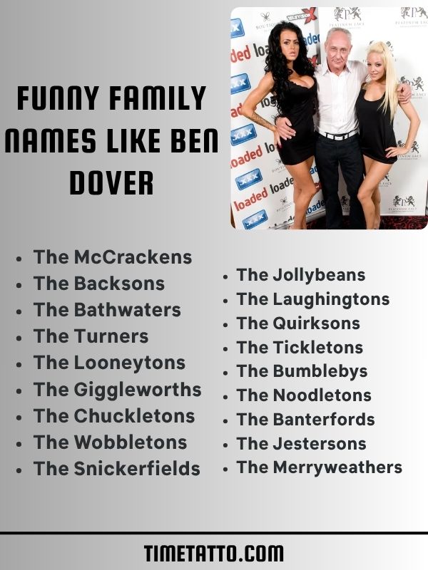 Funny Family Names Like Ben Dover