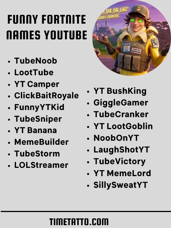 Funny Fortnite Names YouTube