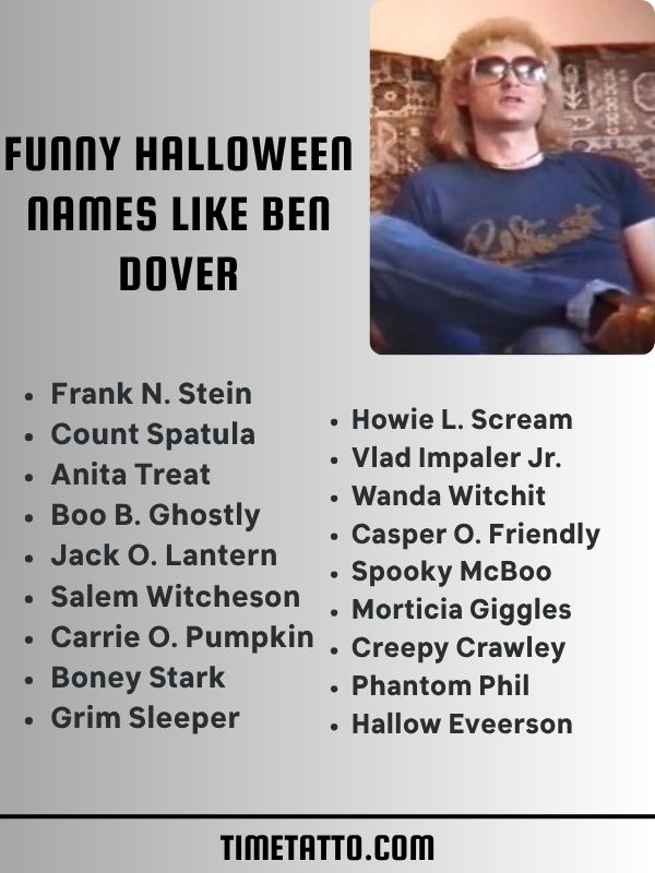 Funny Halloween Names Like Ben Dover