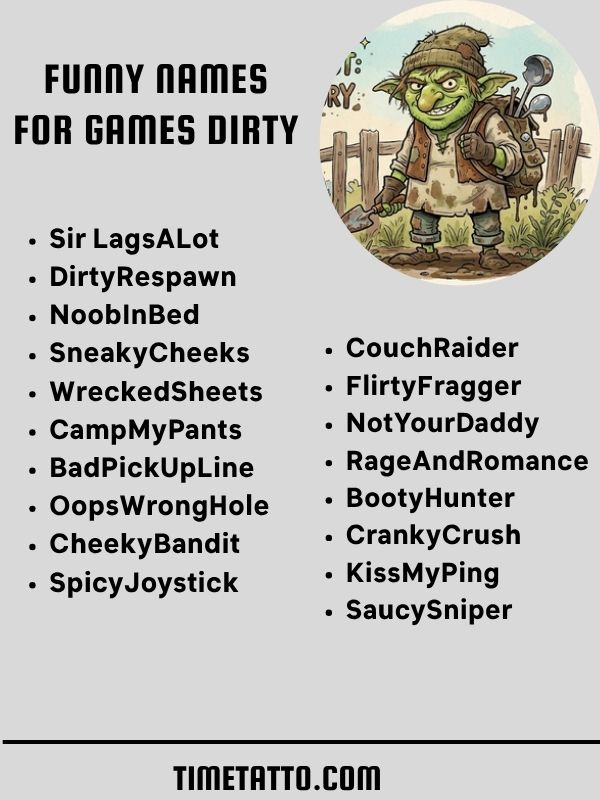 Funny Names for Games Dirty