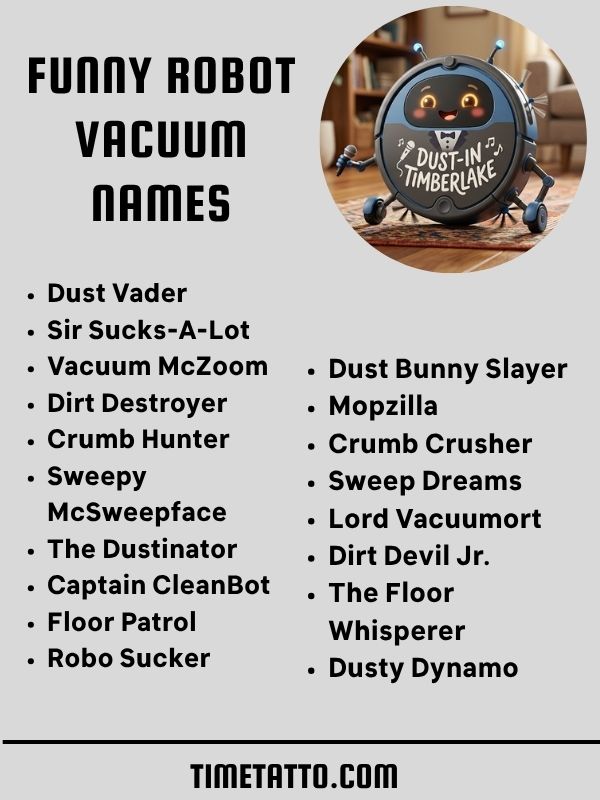 Funny Robot Vacuum Names