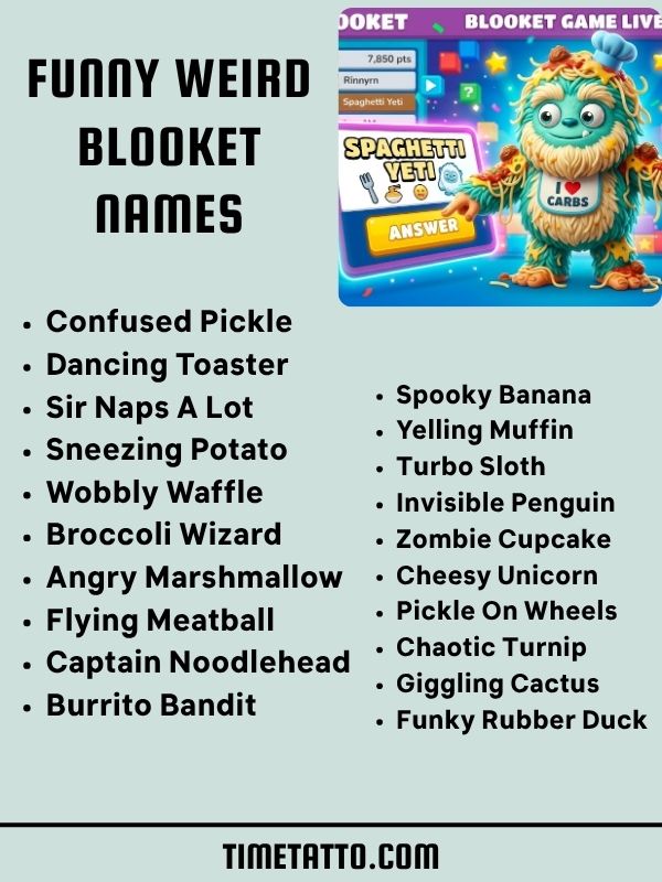 Funny Weird Blooket Names
