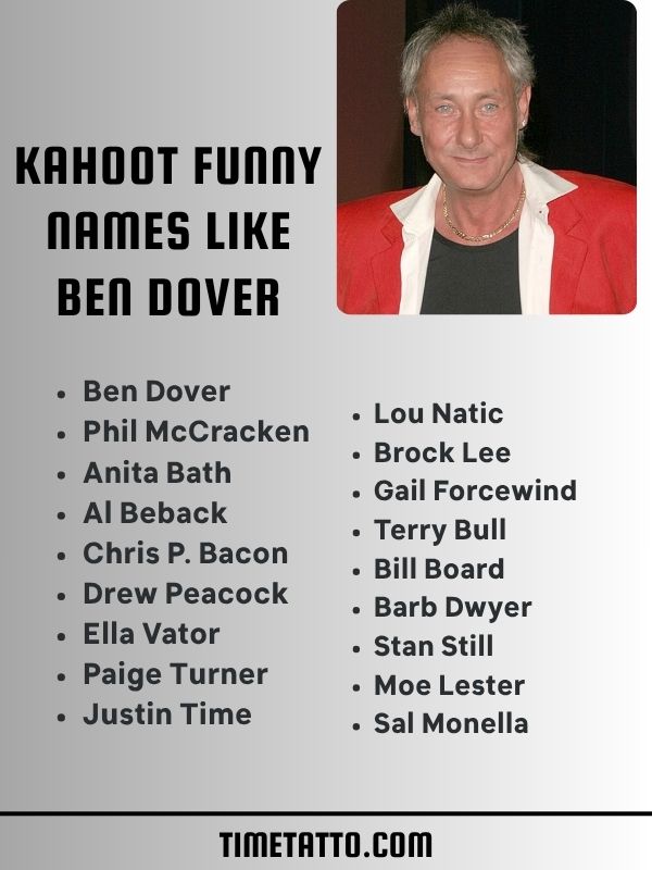 Kahoot Funny Names Like Ben Dover
