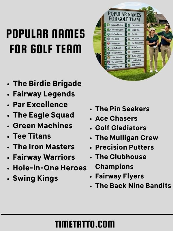 Popular Names For Golf Team