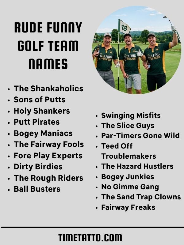 Rude Funny Golf Team Names