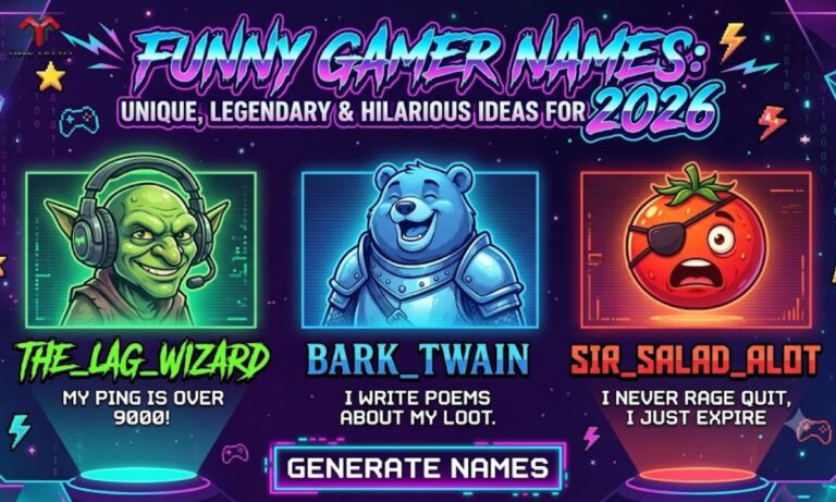 1050+ Funny Gamer Names: Unique, Legendary & Hilarious Ideas for 2026