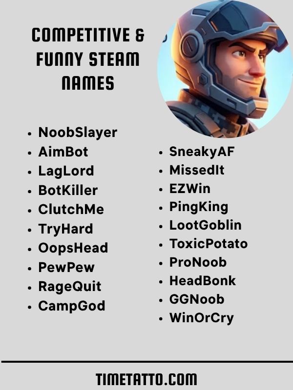 Competitive & Funny Steam Names