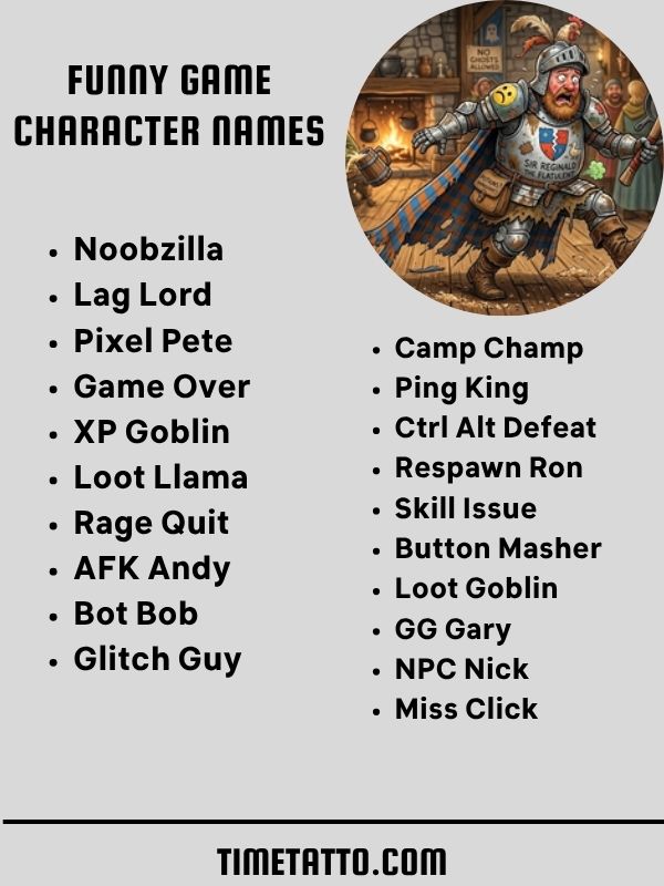 Funny Game Character Names