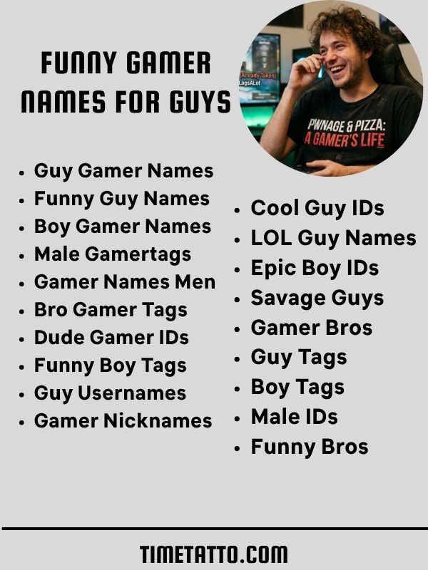Funny Gamer Names For Guys