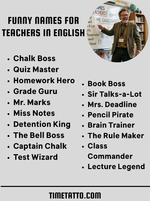Funny Names For Teachers In English