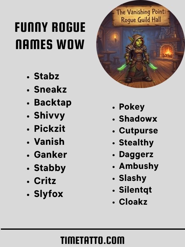 Funny Rogue Names WoW