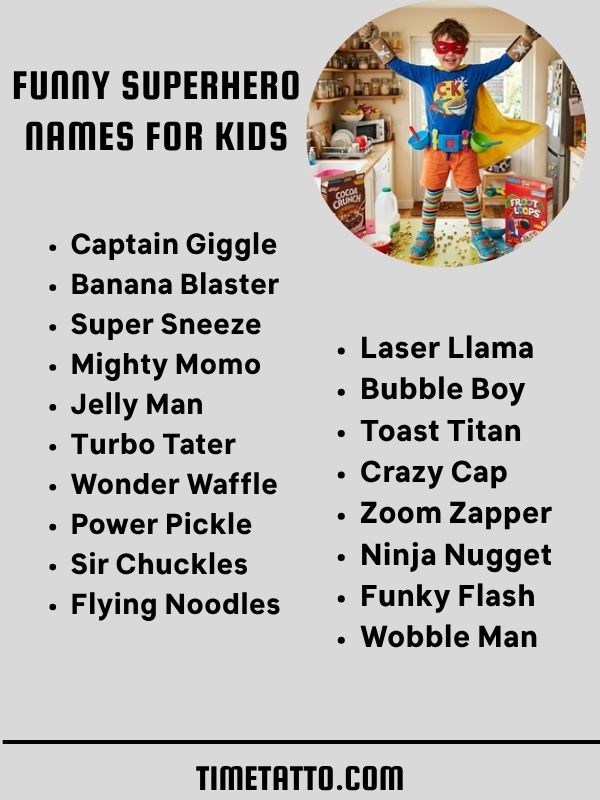 Funny Superhero Names For Kids