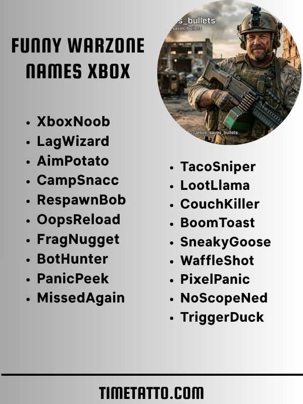 Funny Warzone Names Xbox