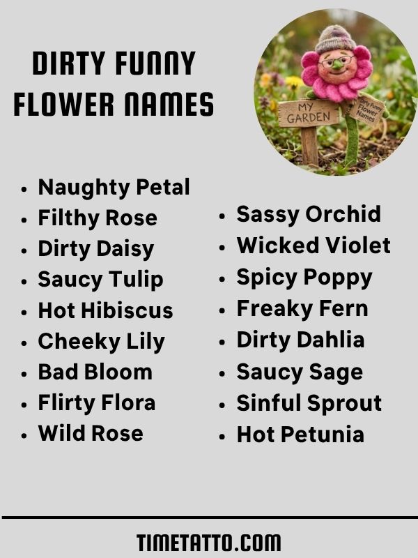 Dirty Funny Flower Names