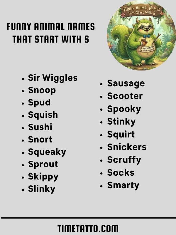 Funny Animal Names That Start With S