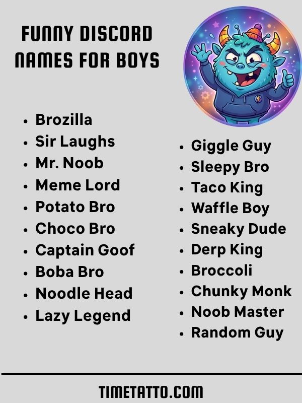 Funny Discord Names For Boys