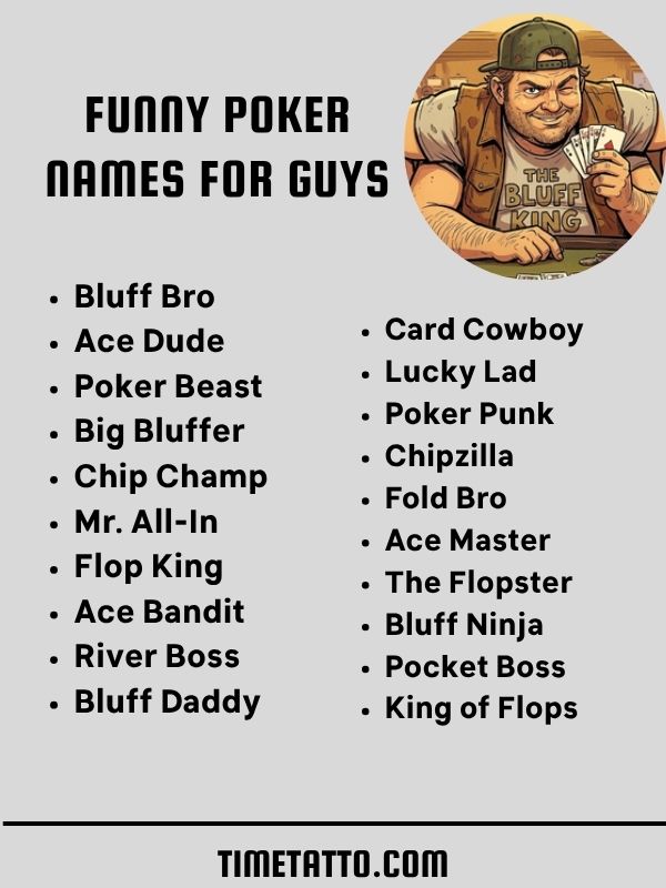 Funny Poker Names For Guys